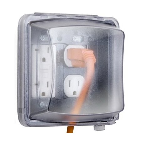 Raco Electrical Box Cover, 2 Gangs Gang, Polycarbonate, In-Use Cover Type MM2410C